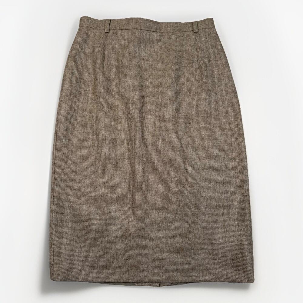 VTG Escada Margaretha Ley 100% Wool Pencil Skirt Women's Size 36 US Small Beige